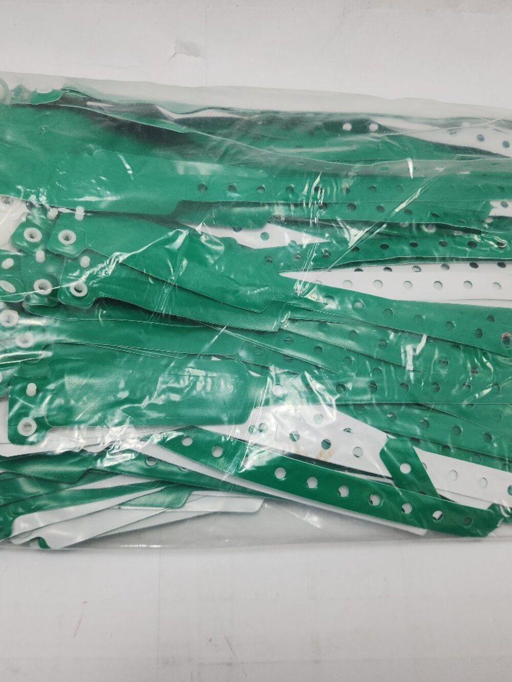 Lot of 250 Green Vinyl I.D. Band Wristband Bracelets